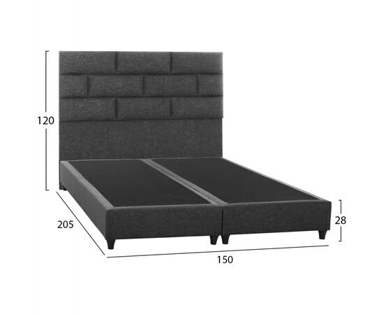 ΚΡΕΒΑΤΙ SOLEDAD ΑΠΟ ΓΚΡΙ ΥΦΑΣΜΑ HM644.01 ΓΙΑ ΣΤΡΩΜΑ 150x200 εκ. - ΚΡΕΒΑΤΙΑ στο Milonadakis.gr
