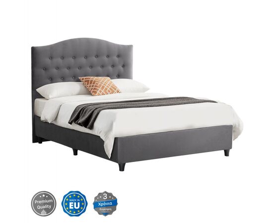 ΚΡΕΒΑΤΙ MALENA ΑΠΟ ΓΚΡΙ ΒΕΛΟΥΔΟ HM647.10 ΓΙΑ ΣΤΡΩΜΑ 120x200 εκ. - ΚΡΕΒΑΤΙΑ στο Milonadakis.gr