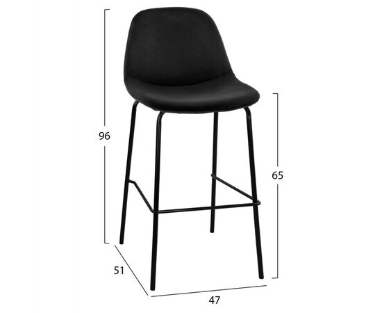 ΣΚΑΜΠΟ VINCENT HM9298.14 ΜΕΣΑΙΟΥ ΥΨΟΥΣ ΜΑΥΡΟ ΜΕ ΜΕΤΑΛΛΙΚΑ ΠΟΔΙΑ 47x51x96 εκ. - ΣΚΑΜΠΟ ΜΠΑΡ στο Milonadakis.gr