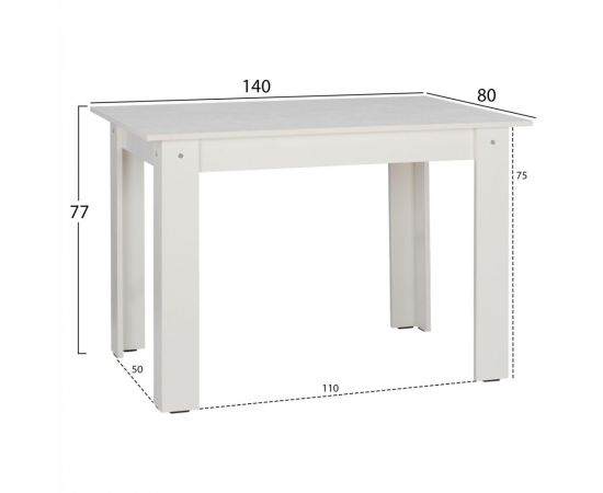 ΤΡΑΠΕΖΙ ΚΟΥΖΙΝΑΣ KELVIN 140x80x77Υεκ. ΛΕΥΚΟ HM2429.03 - ΤΡΑΠΕΖΙΑ ΚΟΥΖΙΝΑΣ στο Milonadakis.gr