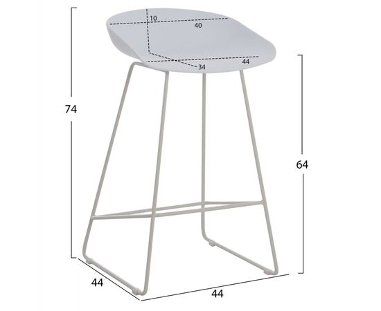 ΣΚΑΜΠΟ ΜΠΑΡ NAILA HM9299.01 ΛΕΥΚΟ ΜΕΣΑΙΟΥ ΥΨΟΥΣ 44x44x74Yεκ. - ΣΚΑΜΠΟ ΜΠΑΡ στο Milonadakis.gr