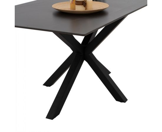 ΤΡΑΠΕΖΙ ΤΡΑΠΕΖΑΡΙΑΣ SYNTEC HM9308.01 SINTERED STONE ΜΑΥΡΟ ΜΕΤΑΛΛΙΚΑ ΠΟΔΙΑ 160x90x75Y εκ. - ΤΡΑΠΕΖΙΑ ΚΟΥΖΙΝΑΣ στο Milonadakis.gr
