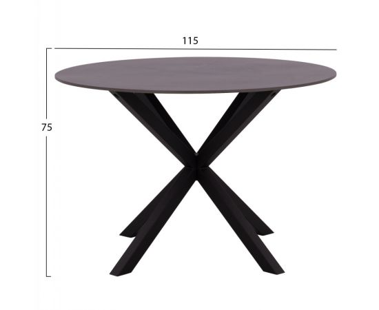 ΤΡΑΠΕΖΙ ΤΡΑΠΕΖΑΡΙΑΣ ΣΤΡΟΓΓΥΛΟ SYNTEC HM9309.01 SINTERED STONE ΜΑΥΡΟ ΜΕΤΑΛΛΙΚΑ ΠΟΔΙΑ Φ115x75Y εκ. - ΤΡΑΠΕΖΙΑ ΚΟΥΖΙΝΑΣ στο Milonadakis.gr