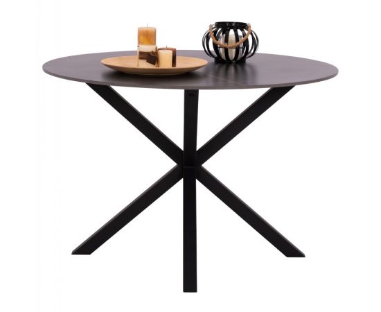 ΤΡΑΠΕΖΙ ΤΡΑΠΕΖΑΡΙΑΣ ΣΤΡΟΓΓΥΛΟ SYNTEC HM9309.01 SINTERED STONE ΜΑΥΡΟ ΜΕΤΑΛΛΙΚΑ ΠΟΔΙΑ Φ115x75Y εκ. - ΤΡΑΠΕΖΙΑ ΚΟΥΖΙΝΑΣ στο Milonadakis.gr