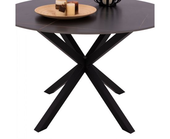 ΤΡΑΠΕΖΙ ΤΡΑΠΕΖΑΡΙΑΣ ΣΤΡΟΓΓΥΛΟ SYNTEC HM9309.01 SINTERED STONE ΜΑΥΡΟ ΜΕΤΑΛΛΙΚΑ ΠΟΔΙΑ Φ115x75Y εκ. - ΤΡΑΠΕΖΙΑ ΚΟΥΖΙΝΑΣ στο Milonadakis.gr