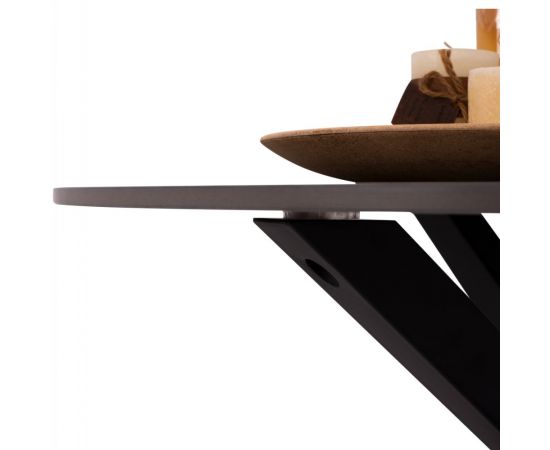 ΤΡΑΠΕΖΙ ΤΡΑΠΕΖΑΡΙΑΣ ΣΤΡΟΓΓΥΛΟ SYNTEC HM9309.01 SINTERED STONE ΜΑΥΡΟ ΜΕΤΑΛΛΙΚΑ ΠΟΔΙΑ Φ115x75Y εκ. - ΤΡΑΠΕΖΙΑ ΚΟΥΖΙΝΑΣ στο Milonadakis.gr