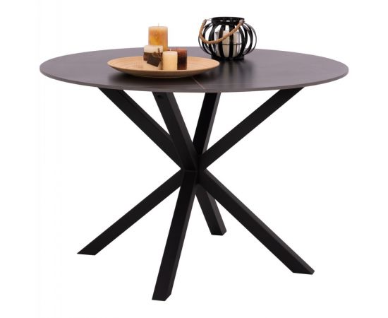 ΤΡΑΠΕΖΙ ΤΡΑΠΕΖΑΡΙΑΣ ΣΤΡΟΓΓΥΛΟ SYNTEC HM9309.01 SINTERED STONE ΜΑΥΡΟ ΜΕΤΑΛΛΙΚΑ ΠΟΔΙΑ Φ115x75Y εκ. - ΤΡΑΠΕΖΙΑ ΚΟΥΖΙΝΑΣ στο Milonadakis.gr