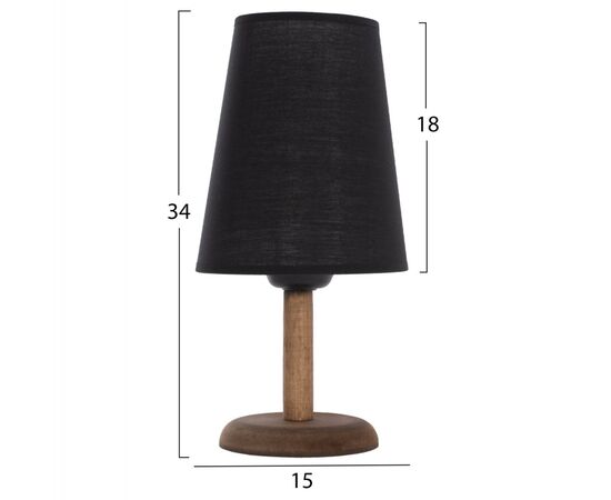 ΕΠΙΤΡΑΠΕΖΙΟ ΦΩΤΙΣΤΙΚΟ ΞΥΛΙΝΟ ΜΕ ΚΥΛΙΝΔΡΙΚΟ ΚΑΠΕΛΟ ΜΑΥΡΟ Φ15x34Yεκ.HM7692.01 - ΕΠΙΤΡΑΠΕΖΙΑ ΦΩΤΙΣΤΙΚΑ στο Milonadakis.gr