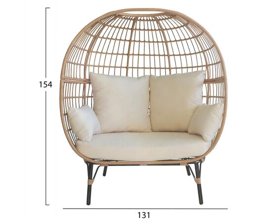 ΠΟΛΥΘΡΟΝΑ ΦΩΛΙΑ MIAMI 2 ΑΤΟΜΩΝ ΤΥΠΟΥ RATTAN HM5870.01 130x80x157Υ εκ. - ΚΑΡΕΚΛΕΣ - ΠΟΛΥΘΡΟΝΕΣ στο Milonadakis.gr