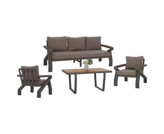 ΣΕΤ ΣΑΛΟΝΙ 4ΤΜΧ ΕΞΩΤΕΡΙΚΟΥ ΧΩΡΟΥ ΑΛΟΥΜΙΝΙΟΥ KAI ΜΑΣΙΦ ΞΥΛΟ ΙΡΟΚΟ HM5885.01 - ΣΕΤ ΣΑΛΟΝΙΑ στο Milonadakis.gr