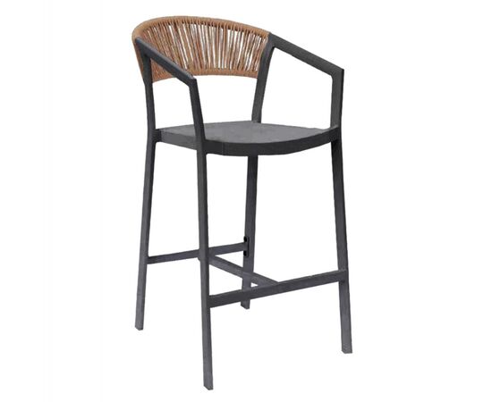 ΣΚΑΜΠΟ ΑΛΟΥΜΙΝΙΟΥ ΜΕ ΜΠΡΑΤΣΑ ΑΝΘΡΑΚΙ PE RATTAN TEXTLINE 56x58x105Y εκ.HM5892.01 - ΣΚΑΜΠΩ στο Milonadakis.gr