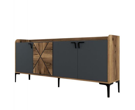 ΜΠΟΥΦΕΣ ΜΕΛΑΜΙΝΗΣ ΚΑΡΥΔΙ ΚΑΙ ΑΝΘΡΑΚΙ 180x35x78Yεκ. HM9433.01 - ΜΠΟΥΦΕΔΕΣ-ΚΟΝΣΟΛΕΣ στο Milonadakis.gr