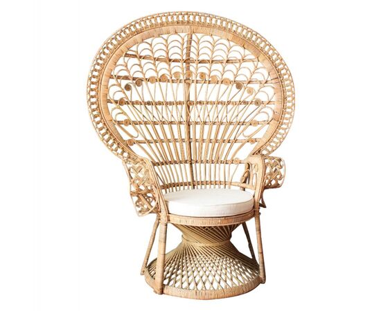 ΠΟΛΥΘΡΟΝΑ ROYAL PEACOCK HM9342 RATTAN ΣΕ ΦΥΣΙΚΟ-ΜΑΞΙΛΑΡΙ ΜΠΕΖ 114x72x150Yεκ. - ΚΑΡΕΚΛΕΣ - ΠΟΛΥΘΡΟΝΕΣ στο Milonadakis.gr