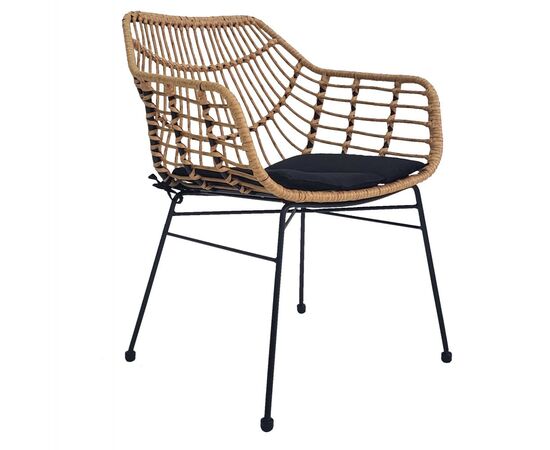 ΠΟΛΥΘΡΟΝΑ ΕΠΑΓΓΕΛΜΑΤΙΚΗ ΜΑΥΡΟ ΜΕΤΑΛΛΟ RATTAN ΜΠΕΖ & ΜΑΞΙΛΑΡΙ HM5864.01 58,5x60,5x80 εκ. - ΚΑΡΕΚΛΕΣ - ΠΟΛΥΘΡΟΝΕΣ στο Milonadakis.gr