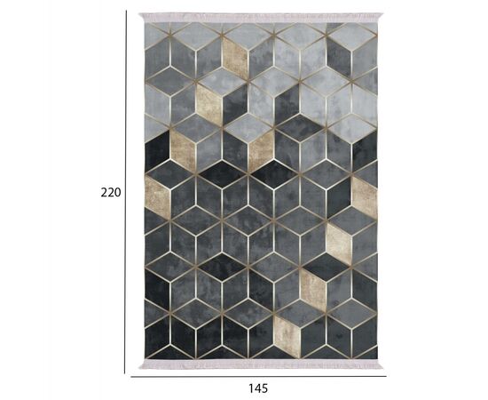ΧΑΛΙ ΣΑΛΟΝΙΟΥ JOSIANE ΜΕ ΚΡΟΣΙΑ HM7814.18 ΓΚΡΙ ΧΡΥΣΟ 145X220 εκ. - ΣΠΙΤΙΟΥ στο Milonadakis.gr