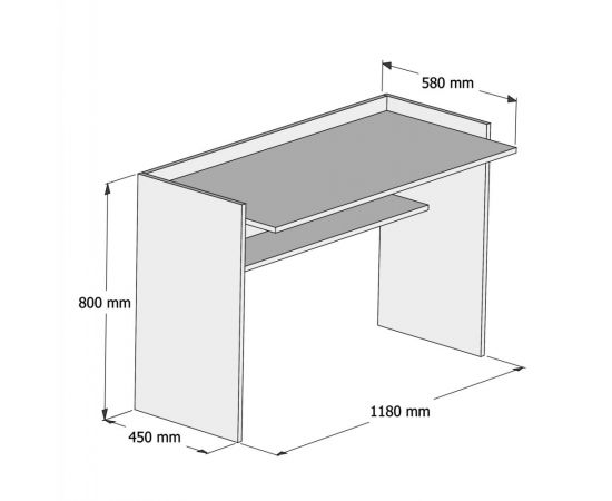 ΓΡΑΦΕΙΟ ΜΕΛΑΜΙΝΗΣ ΓΚΡΙ ΛΕΥΚΟ HM9227.13 118x58x80Υεκ. - ΓΡΑΦΕΙΑ στο Milonadakis.gr