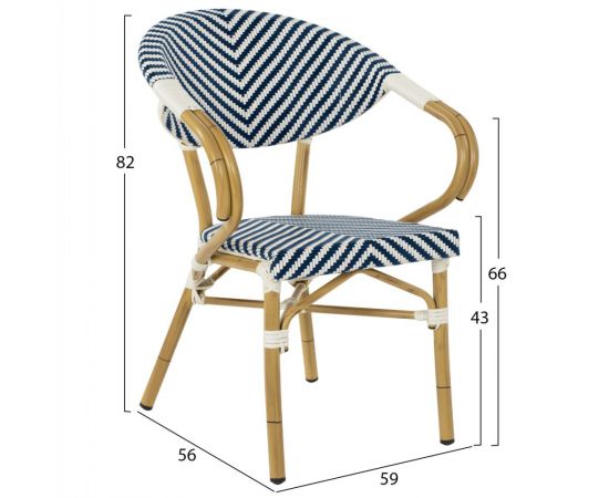 ΠΟΛΥΘΡΟΝΑ BAMBOO LOOK HM5861.02 ΜΠΛΕ-ΛΕΥΚΟ 59x56x82Yεκ. - ΚΑΡΕΚΛΕΣ - ΠΟΛΥΘΡΟΝΕΣ στο Milonadakis.gr