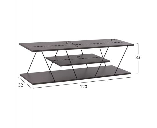ΕΠΙΠΛΟ ΤΗΛΕΟΡΑΣΗΣ TARS HM8922.20 ΜΕΛΑΜΙΝΗ ΓΚΡΙ 120x32x33Yεκ. - ΕΠΙΠΛΑ ΤΗΛΕΟΡΑΣΗΣ στο Milonadakis.gr