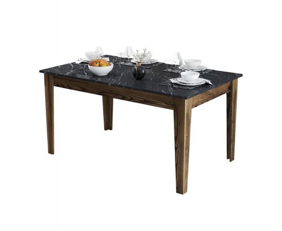 ΤΡΑΠΕΖΙ STANDARD HM9507.05 ΜΕΛΑΜΙΝΗ ΚΑΡΥΔΙ-ΜΑΥΡΟ ΜΑΡΜΑΡΟ ΜΕ ΑΠΟΘ.ΧΩΡΟ 145x88x75Yεκ. - ΤΡΑΠΕΖΙΑ ΚΟΥΖΙΝΑΣ στο Milonadakis.gr