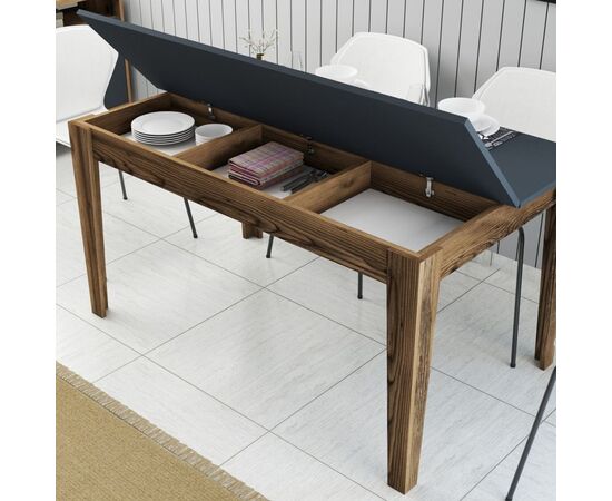 ΤΡΑΠΕΖΙ ΤΡΑΠΕΖΑΡΙΑΣ STANDARD HM9507.01 ΜΕΛΑΜΙΝΗ ΚΑΡΥΔΙ-ΑΝΘΡΑΚΙ ΜΕ ΑΠΟΘ.ΧΩΡΟ 145x88x75Yεκ. - ΤΡΑΠΕΖΙΑ ΚΟΥΖΙΝΑΣ στο Milonadakis.gr