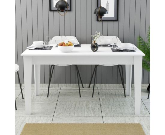 ΤΡΑΠΕΖΙ ΤΡΑΠΕΖΑΡΙΑΣ STANDARD HM9507.06 ΜΕΛΑΜΙΝΗ ΛΕΥΚΗ ΜΕ ΑΠΟΘΗΚ.ΧΩΡΟ 145x88x75Yεκ. - ΤΡΑΠΕΖΙΑ ΚΟΥΖΙΝΑΣ στο Milonadakis.gr