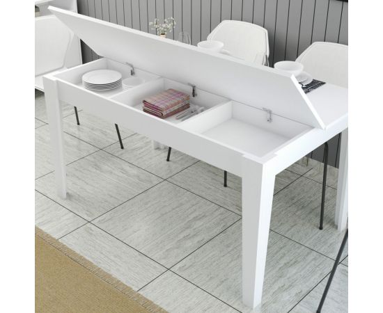 ΤΡΑΠΕΖΙ ΤΡΑΠΕΖΑΡΙΑΣ STANDARD HM9507.06 ΜΕΛΑΜΙΝΗ ΛΕΥΚΗ ΜΕ ΑΠΟΘΗΚ.ΧΩΡΟ 145x88x75Yεκ. - ΤΡΑΠΕΖΙΑ ΚΟΥΖΙΝΑΣ στο Milonadakis.gr