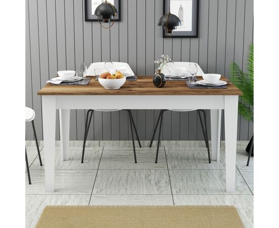ΤΡΑΠΕΖΙ ΤΡΑΠΕΖΑΡΙΑΣ STANDARD HM9507.07 ΜΕΛΑΜΙΝΗ ΛΕΥΚΗ-ΚΑΡΥΔΙ ΜΕ ΑΠΟΘ.ΧΩΡΟ 145x88x75Yεκ. - ΤΡΑΠΕΖΙΑ ΚΟΥΖΙΝΑΣ στο Milonadakis.gr