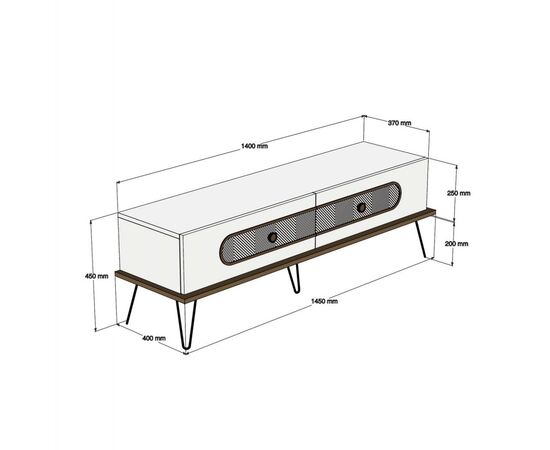 ΕΠΙΠΛΟ ΤΗΛΕΟΡΑΣΗΣ HM9511.02 ΜΕΛΑΜΙΝΗΣ ΦΥΣΙΚΟ OAK ΧΡΩΜΑ ΜΕΤΑΛΛΙΚΑ ΠΟΔΙΑ 145x40x45Yεκ. - ΕΠΙΠΛΑ ΤΗΛΕΟΡΑΣΗΣ στο Milonadakis.gr