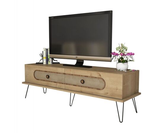 ΕΠΙΠΛΟ ΤΗΛΕΟΡΑΣΗΣ HM9511.02 ΜΕΛΑΜΙΝΗΣ ΦΥΣΙΚΟ OAK ΧΡΩΜΑ ΜΕΤΑΛΛΙΚΑ ΠΟΔΙΑ 145x40x45Yεκ. - ΕΠΙΠΛΑ ΤΗΛΕΟΡΑΣΗΣ στο Milonadakis.gr