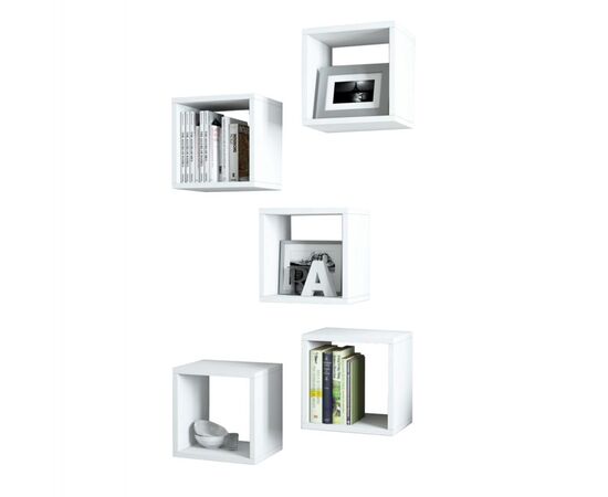 ΣΕΤ ΡΑΦΙΑ ΤΟΙΧΟΥ 5ΤΜΧ ΜΕΛΑΜΙΝΗΣ HM9519.03 ΛΕΥΚΟ 30x30x24Y εκ. - ΡΑΦΙΑ ΤΟΙΧΟΥ στο Milonadakis.gr