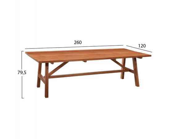 ΤΡΑΠΕΖΙ ΤΡΑΠΕΖΑΡΙΑΣ GROOVE HM9453.01 ΑΠΟ ΞΥΛΟ ΤΕΑΚ ΚΑΡΥΔΙ 260x120x79,5Υ εκ. - ΤΡΑΠΕΖΙΑ ΚΟΥΖΙΝΑΣ στο Milonadakis.gr
