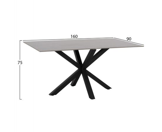 ΤΡΑΠΕΖΙ ΤΡΑΠΕΖΑΡΙΑΣ SYNTEC HM9308.03 SINTERED STONE ΓΚΡΙ ΜΕΤΑΛΛΙΚΑ ΠΟΔΙΑ 160x90x75Υεκ. - ΤΡΑΠΕΖΙΑ ΚΟΥΖΙΝΑΣ στο Milonadakis.gr