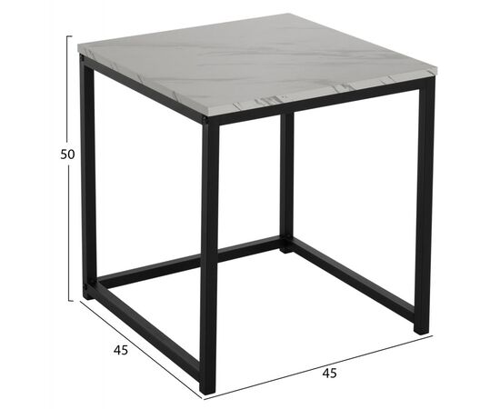 ΖΙΓΚΟΝ GRELAY 2 ΤΕΜ MDF ΟΨΗ ΜΑΡΜΑΡΟΥ & ΜΕΤΑΛΛΟ HM8762.12 45Χ45Χ50εκ. & 37Χ37Χ43 εκ. - ΒΟΗΘΗΤΙΚΑ ΤΡΑΠΕΖΑΚΙΑ στο Milonadakis.gr