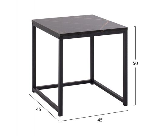 ΖΙΓΚΟΝ GRELAY 2 ΤΕΜ MDF ΟΨΗ ΜΑΡΜΑΡΟΥ & ΜΕΤΑΛΛΟ HM8762.13 45Χ45Χ50εκ. & 37Χ37Χ43 εκ. - ΒΟΗΘΗΤΙΚΑ ΤΡΑΠΕΖΑΚΙΑ στο Milonadakis.gr