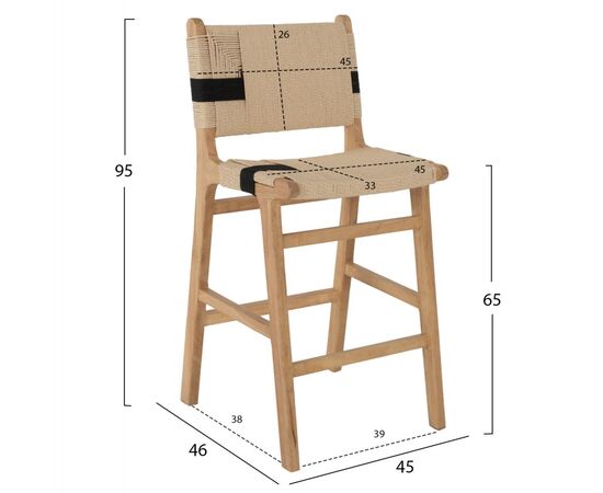 ΣΚΑΜΠΟ ΜΕΣΑΙΟΥ ΥΨΟΥΣ HM9325.01 RUBBERWOOD & ΣΧΟΙΝΙ-ΦΥΣΙΚΟ RUSTIC 45x46x95Υεκ. - ΣΚΑΜΠΩ στο Milonadakis.gr