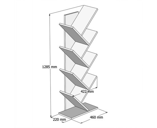 ΒΙΒΛΙΟΘΗΚΗ LIANA ΜΕΛΑΜΙΝΗΣ SONAMA 46x22x128,5Yεκ.HM9028.11 - ΒΙΒΛΙΟΘΗΚΕΣ στο Milonadakis.gr