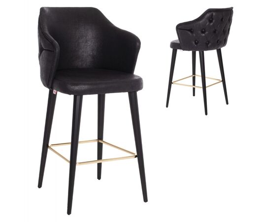 ΣΚΑΜΠΟ BAR ΕΠΑΓΓΕΛΜΑΤΙΚΟ ALONZO HM9281.14 Τ.NUBUCK ΜΑΥΡΟ ΞΥΛΙΝΟ 50x62x108,5Υεκ. - ΣΚΑΜΠΟ ΜΠΑΡ στο Milonadakis.gr