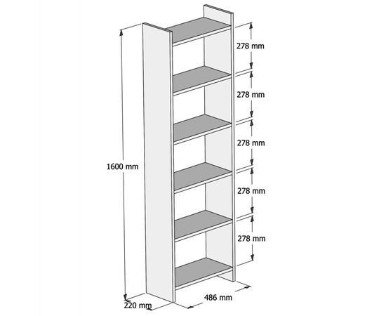 ΒΙΒΛΙΟΘΗΚΗ CLASSIKER HM9226.13 ΜΕΛΑΜΙΝΗΣ ΓΚΡΙ-ΛΕΥΚΟ 48,5x22x160Υεκ. - ΒΙΒΛΙΟΘΗΚΕΣ στο Milonadakis.gr