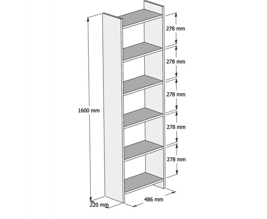 ΒΙΒΛΙΟΘΗΚΗ CLASSIKER HM9226.12 ΜΕΛΑΜΙΝΗΣ SONΟMA-ΛΕΥΚΟ 48,5x22x160Υεκ. - ΒΙΒΛΙΟΘΗΚΕΣ στο Milonadakis.gr