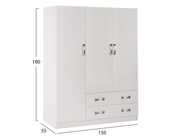 ΝΤΟΥΛΑΠΑ 3ΦΥΛΛΗ CARLY HM384.05 ΜΕ ΔΥΟ ΣΥΡΤΑΡΙΑ ΛΕΥΚΗ 150X55Χ180Υεκ. - ΝΤΟΥΛΑΠΕΣ στο Milonadakis.gr