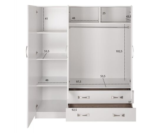 ΝΤΟΥΛΑΠΑ 3ΦΥΛΛΗ CARLY HM384.05 ΜΕ ΔΥΟ ΣΥΡΤΑΡΙΑ ΛΕΥΚΗ 150X55Χ180Υεκ. - ΝΤΟΥΛΑΠΕΣ στο Milonadakis.gr