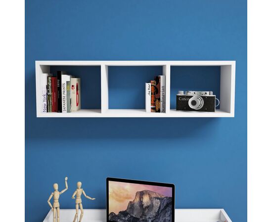 ΡΑΦΙΕΡΑ ΤΟΙΧΟΥ ΜΕΛΑΜΙΝΗΣ ΛΕΥΚΗ HM9228.11 90x22x25,6Υ εκ. - ΒΙΒΛΙΟΘΗΚΕΣ στο Milonadakis.gr