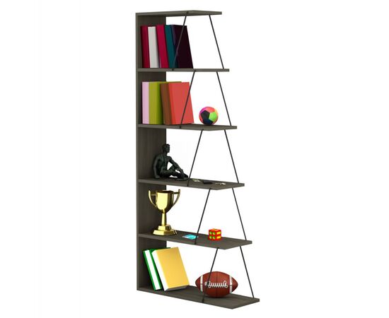 ΒΙΒΛΙΟΘΗΚΗ ΜΙΝΙ TARS HM2241.13 OLIVE GREY ME ΜΑΥΡΕΣ ΒΕΡΓΕΣ 65x22-24x146Υεκ. - ΒΙΒΛΙΟΘΗΚΕΣ στο Milonadakis.gr