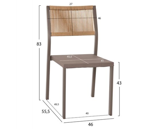 ΚΑΡΕΚΛΑ ΑΛΟΥΜΙΝΙΟΥ ΣΑΜΠΑΝΙ ΜΕ RATTAN & TEXTLINE HM5921.03 46x55,5x83 εκ. - ΚΑΡΕΚΛΕΣ - ΠΟΛΥΘΡΟΝΕΣ στο Milonadakis.gr