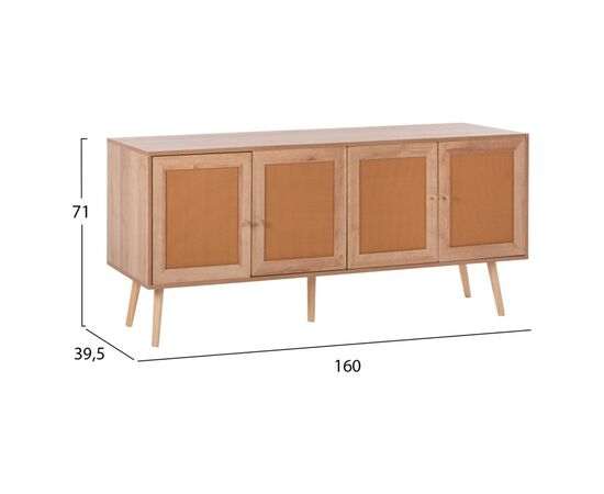 ΜΠΟΥΦΕΣ COLM HM9440.11 ΜΕΛΑΜΙΝΗΣ & ΣΥΝΘΕΤΙΚΟ RATTAN ΣΤΙΣ 4 ΠΟΡΤΕΣ 160x39,5x71Yεκ. - ΜΠΟΥΦΕΔΕΣ-ΚΟΝΣΟΛΕΣ στο Milonadakis.gr