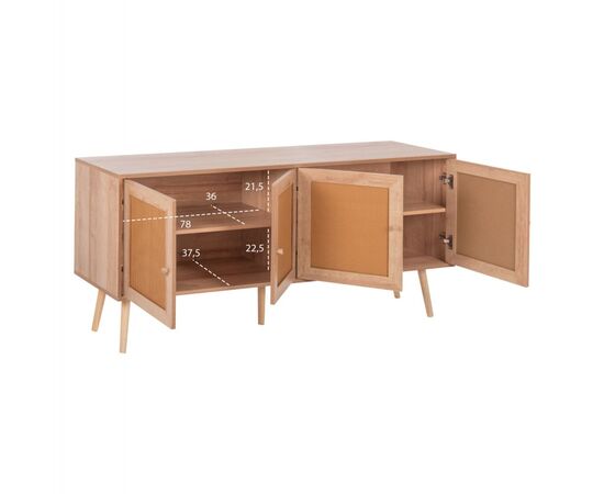 ΜΠΟΥΦΕΣ COLM HM9440.11 ΜΕΛΑΜΙΝΗΣ & ΣΥΝΘΕΤΙΚΟ RATTAN ΣΤΙΣ 4 ΠΟΡΤΕΣ 160x39,5x71Yεκ. - ΜΠΟΥΦΕΔΕΣ-ΚΟΝΣΟΛΕΣ στο Milonadakis.gr