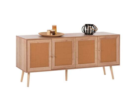 ΜΠΟΥΦΕΣ COLM HM9440.11 ΜΕΛΑΜΙΝΗΣ & ΣΥΝΘΕΤΙΚΟ RATTAN ΣΤΙΣ 4 ΠΟΡΤΕΣ 160x39,5x71Yεκ. - ΜΠΟΥΦΕΔΕΣ-ΚΟΝΣΟΛΕΣ στο Milonadakis.gr