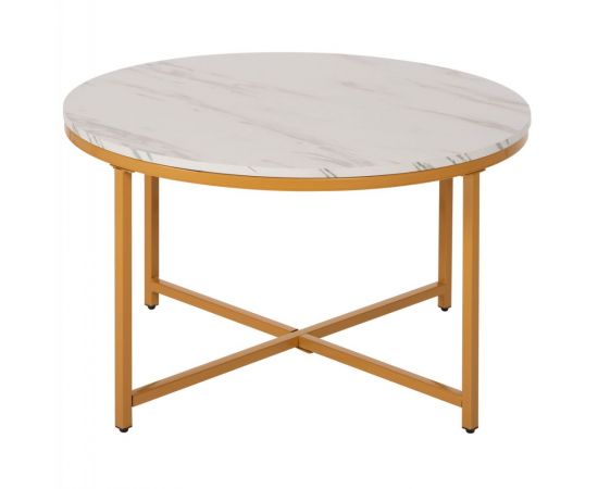 ΤΡΑΠΕΖΙ ΣΑΛΟΝΙΟΥ HM9420.01 WHITE MARBLE ΜΕΛΑΜΙΝΗ-ΧΡΥΣΗ ΜΕΤΑΛΛΙΚΗ ΒΑΣΗ Φ80x48,5Yεκ. - ΤΡΑΠΕΖΑΚΙΑ ΣΑΛΟΝΙΟΥ στο Milonadakis.gr