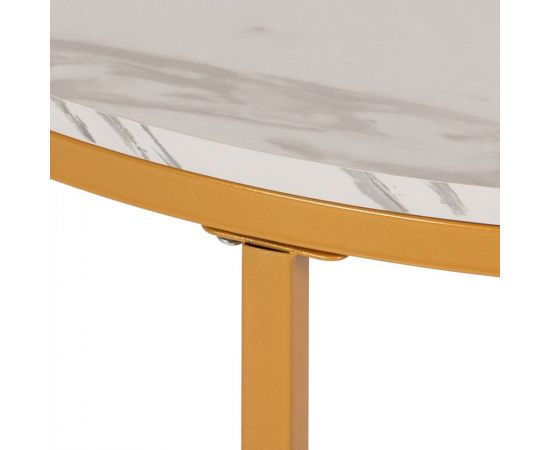 ΤΡΑΠΕΖΙ ΣΑΛΟΝΙΟΥ HM9420.01 WHITE MARBLE ΜΕΛΑΜΙΝΗ-ΧΡΥΣΗ ΜΕΤΑΛΛΙΚΗ ΒΑΣΗ Φ80x48,5Yεκ. - ΤΡΑΠΕΖΑΚΙΑ ΣΑΛΟΝΙΟΥ στο Milonadakis.gr