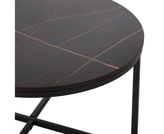 ΤΡΑΠΕΖΙ ΣΑΛΟΝΙΟΥ HM9420.03 BLACK MARBLE ΜΕΛΑΜΙΝΗ-ΜΑΥΡΗ ΜΕΤΑΛΛΙΚΗ ΒΑΣΗ Φ80x48,5Yεκ. - ΤΡΑΠΕΖΑΚΙΑ ΣΑΛΟΝΙΟΥ στο Milonadakis.gr